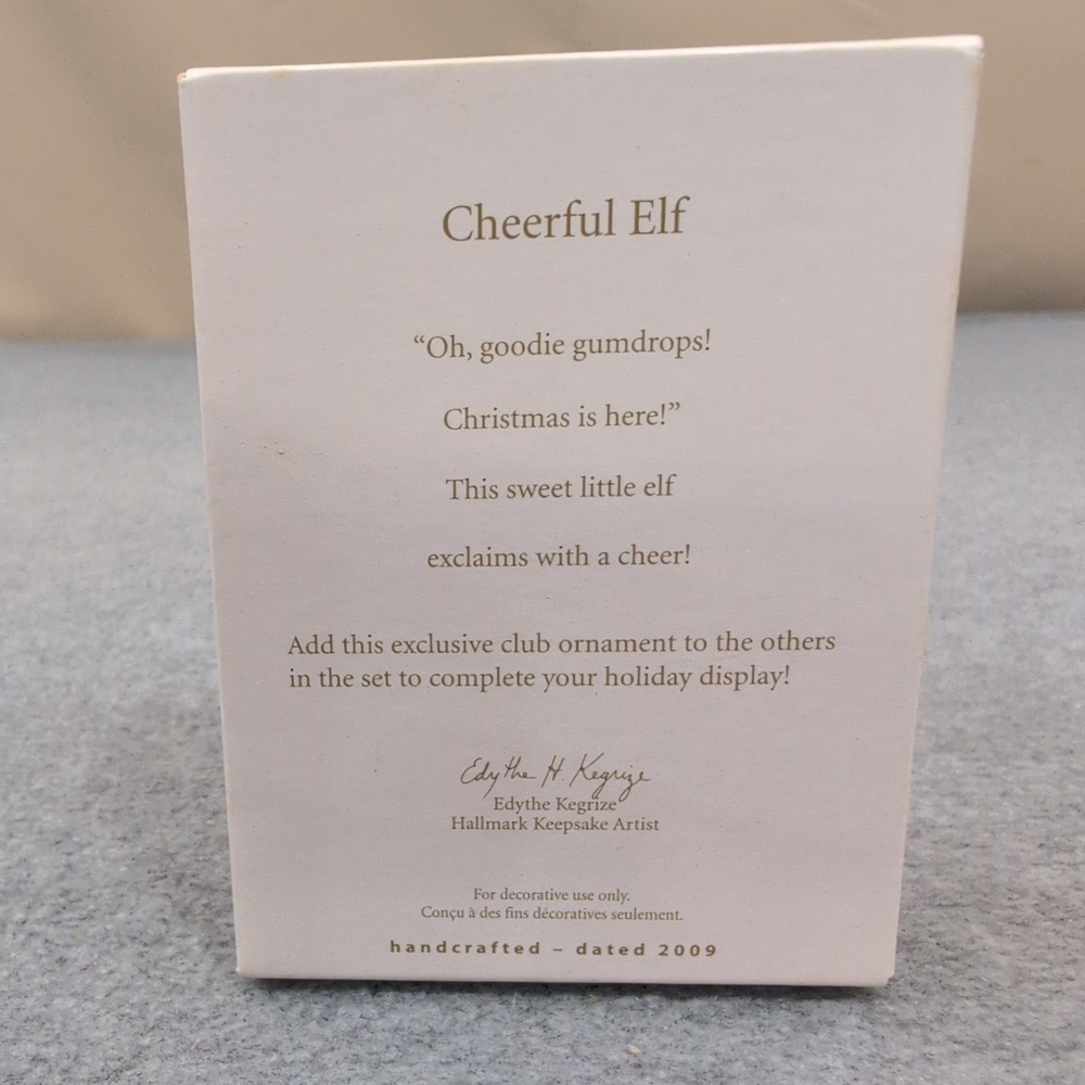 Hallmark Keepsake Ornament Club Cheerful Elf Christmas Ornament 2009 - Picture 2 of 3